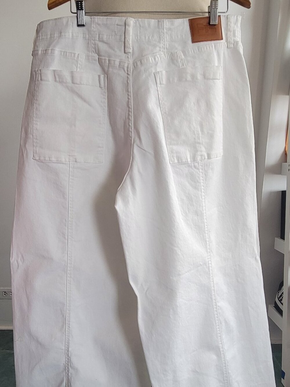 Robert Rodriguez Chalk Barrel Seamed High White Denim Jeans